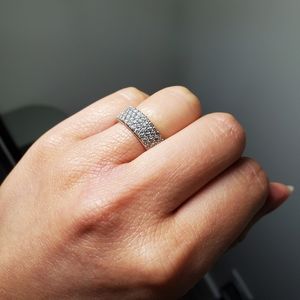 Eternity band pave CZ ring wedding band size 4